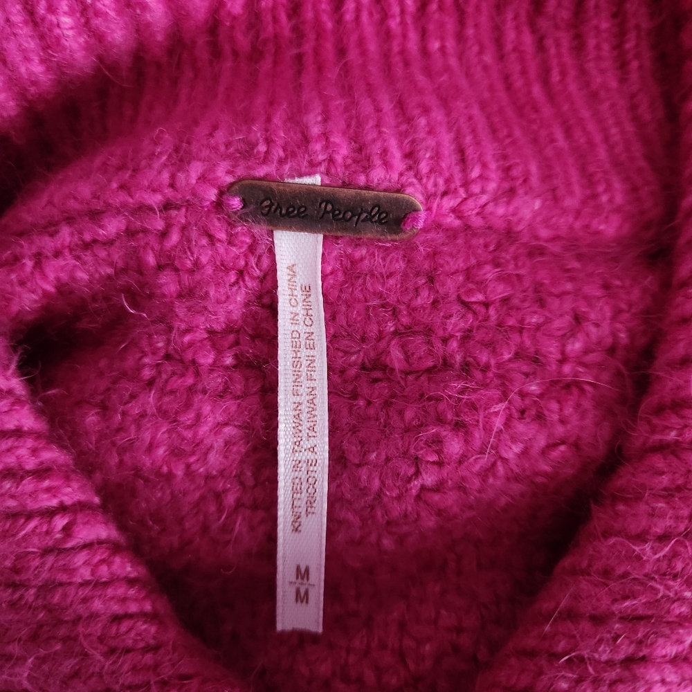 Free People Fuchsia Collared Sweater Size M NWT - Picture 8 of 11
